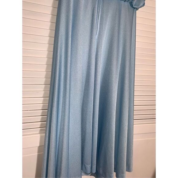 Vintage 70’s Powder Blue Chiffon Dress Small USA - Picture 11 of 14